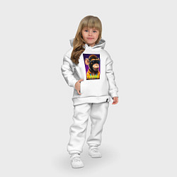 Детский костюм оверсайз Обезьяна хипстер, цвет: белый — фото 2