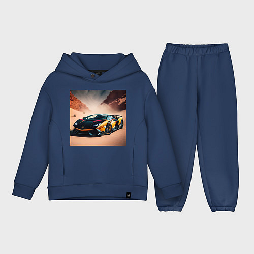 Детский костюм оверсайз Lamborghini Aventador / Тёмно-синий – фото 1