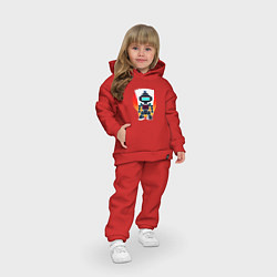 Детский костюм оверсайз Ретро робот-андроид, цвет: красный — фото 2