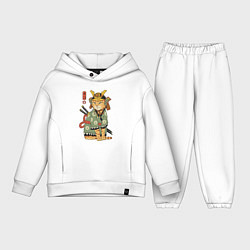Детский костюм оверсайз Samurai battle cat, цвет: белый