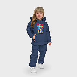 Детский костюм оверсайз Кенгуру-модник - поп-арт - Австралия, цвет: тёмно-синий — фото 2
