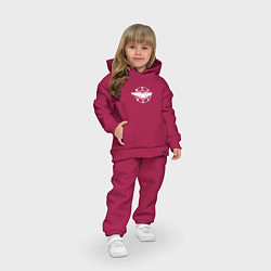Детский костюм оверсайз Логотип Distraid - Ворон, цвет: маджента — фото 2