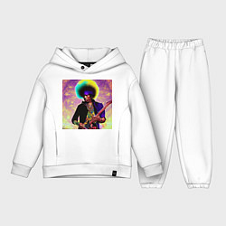 Детский костюм оверсайз Jimi Hendrix Rock Idol Art, цвет: белый