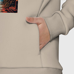 Детский костюм оверсайз Ночной китайский квартал, цвет: миндальный — фото 2