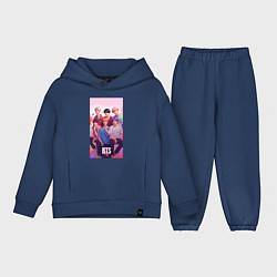 Детский костюм оверсайз BTS art anime style, цвет: тёмно-синий