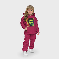 Детский костюм оверсайз Граффити Арт портрет Боб Марли, цвет: маджента — фото 2