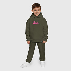 Детский костюм оверсайз Блестящий логотип Барби, цвет: хаки — фото 2