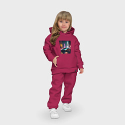 Детский костюм оверсайз Суперавто, цвет: маджента — фото 2