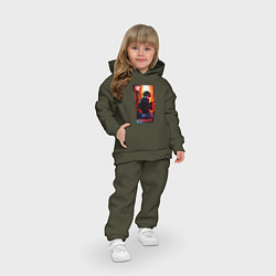 Детский костюм оверсайз Roblox fire background, цвет: хаки — фото 2