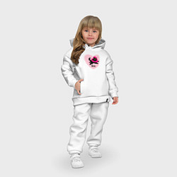 Детский костюм оверсайз Котик с сердечком - весы, цвет: белый — фото 2