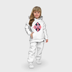 Детский костюм оверсайз Сгруппированные арты участниц Блэк Пинк, цвет: белый — фото 2