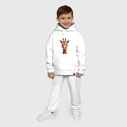 Детский костюм оверсайз Граффити с жирафом, цвет: белый — фото 2