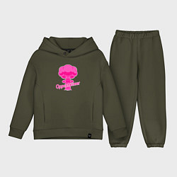 Детский костюм оверсайз Pink boom, цвет: хаки