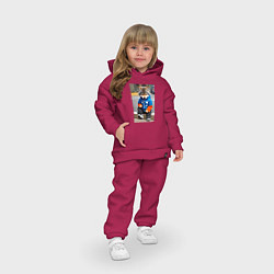 Детский костюм оверсайз Уличный волчонок-хулиган - нейросеть, цвет: маджента — фото 2
