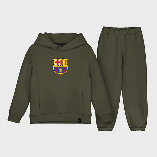 Детский костюм оверсайз Barcelona fc sport / Хаки – фото 1