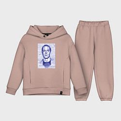 Детский костюм оверсайз Text eminem, цвет: пыльно-розовый