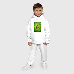 Детский костюм оверсайз Мишка в яркой зелени, цвет: белый — фото 2