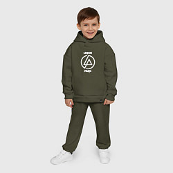 Детский костюм оверсайз Linkin Park logo, цвет: хаки — фото 2