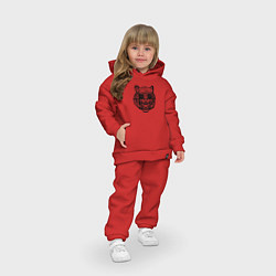 Детский костюм оверсайз Тигр рычащий в кепке, цвет: красный — фото 2