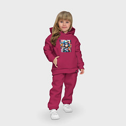 Детский костюм оверсайз Девочка-космонавт, цвет: маджента — фото 2