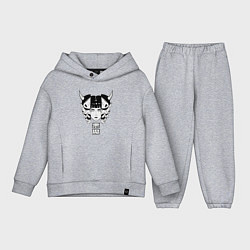 Детский костюм оверсайз Маска демона Они, цвет: меланж