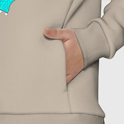 Детский костюм оверсайз Выдра в голубой шапочке и шарфике, цвет: миндальный — фото 2