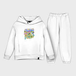 Детский костюм оверсайз System of a Down мультяшный стиль, цвет: белый