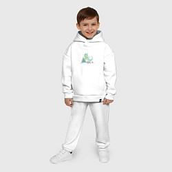 Детский костюм оверсайз Чиби-дракон с ёлочной игрушкой, цвет: белый — фото 2