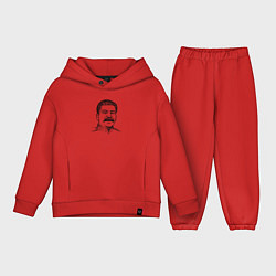 Детский костюм оверсайз Сталин улыбается, цвет: красный