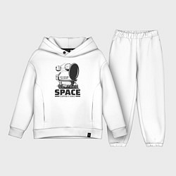 Детский костюм оверсайз Космическая экспедиция лунохода, цвет: белый