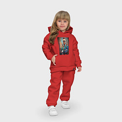 Детский костюм оверсайз Конор Макгрегор на фоне города, цвет: красный — фото 2