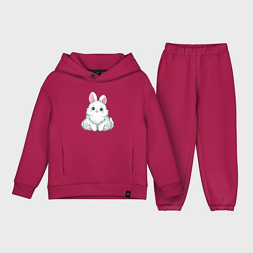 Детский костюм оверсайз Пушистый аниме кролик / Маджента – фото 1