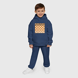 Детский костюм оверсайз Шахматная доска без нумерации, цвет: тёмно-синий — фото 2