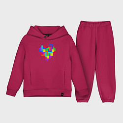 Детский костюм оверсайз Color tetris, цвет: маджента