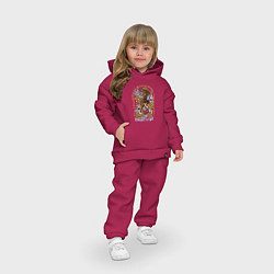 Детский костюм оверсайз Eough tripe, цвет: маджента — фото 2