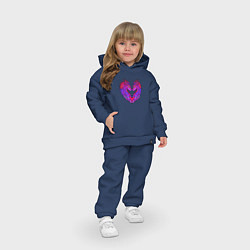 Детский костюм оверсайз Драконы и сердце, цвет: тёмно-синий — фото 2