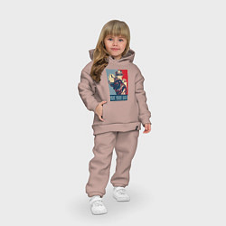 Детский костюм оверсайз ДжоДжо мем - рыцари звёздной пыли, цвет: пыльно-розовый — фото 2