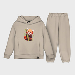 Детский костюм оверсайз The Red Panda, цвет: миндальный
