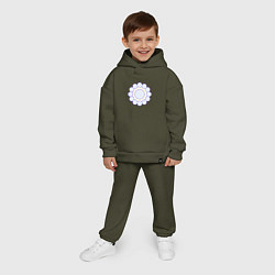 Детский костюм оверсайз Круг из окружностей, цвет: хаки — фото 2