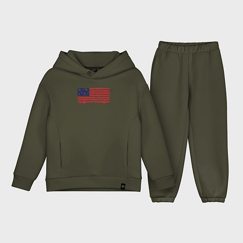 Детский костюм оверсайз USA patriot / Хаки – фото 1