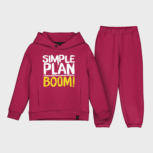 Детский костюм оверсайз Simple plan - boom / Маджента – фото 1