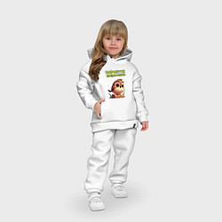 Детский костюм оверсайз Воробушек социофобушек, цвет: белый — фото 2