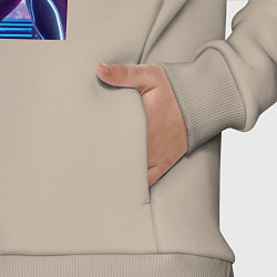 Детский костюм оверсайз Cyber panter - ai art fantasy, цвет: миндальный — фото 2