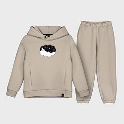 Детский костюм оверсайз Космическая девушка на облаке, цвет: миндальный