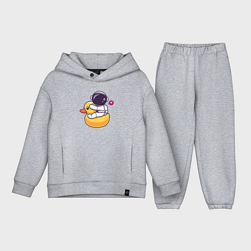 Детский костюм оверсайз Космонавт и утёнок / Меланж – фото 1
