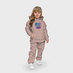 Детский костюм оверсайз Люблю роблокс, цвет: пыльно-розовый — фото 2