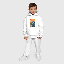 Детский костюм оверсайз Кенгуру кричит - мем нейросеть, цвет: белый — фото 2