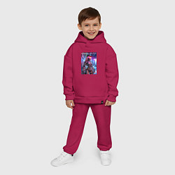 Детский костюм оверсайз Cyber Barbie - neon glow fantasy, цвет: маджента — фото 2