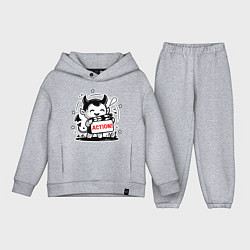 Детский костюм оверсайз Чертик с кинохлопушкой, цвет: меланж