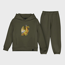 Детский костюм оверсайз HOMM3 gold dragon, цвет: хаки